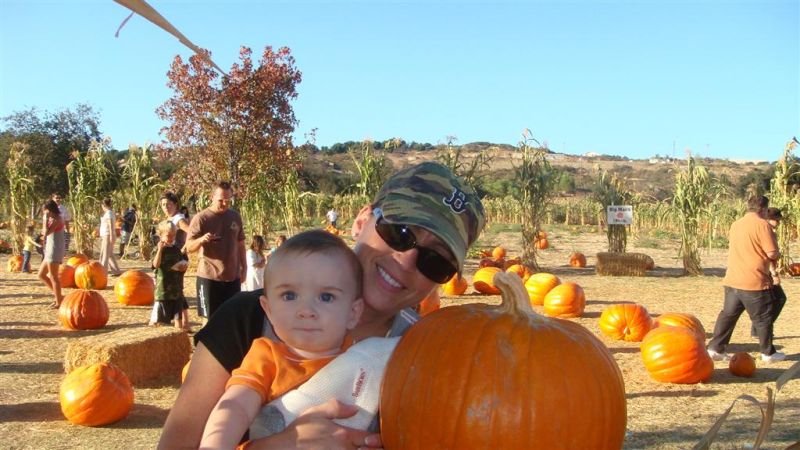 Trey and Mama - Picking a Pumpkin
