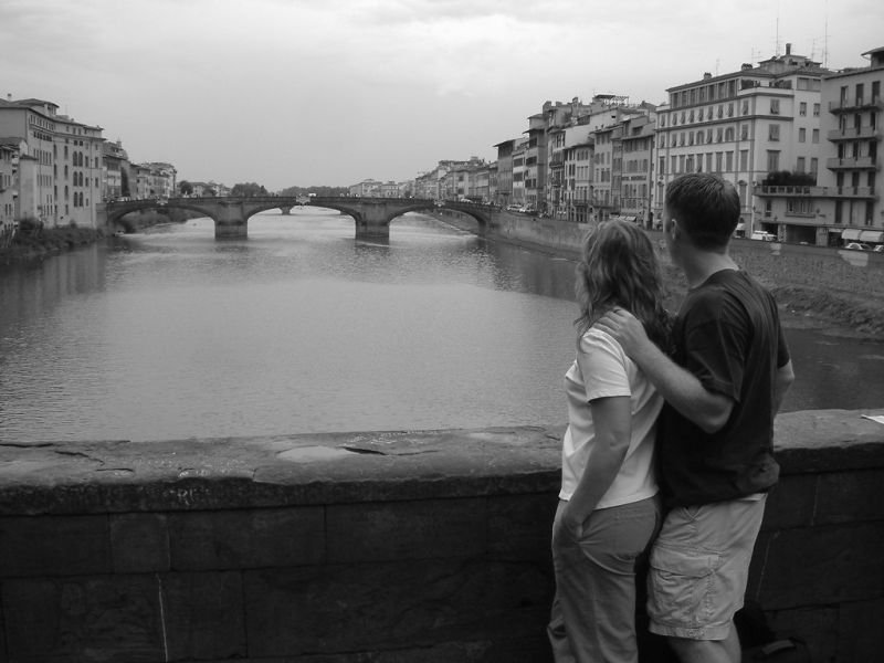 Jodi & Eric Looking from Ponte Vecchio