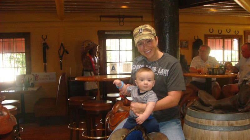 Mama & Trey on the Saddle